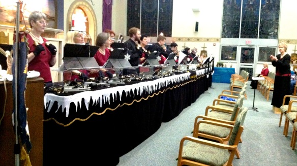 MVR performing at D'Youville Life & Wellness Community in Lowell, MA. Check out our table icicles!
